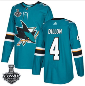 Brenden Dillon Sharks Teal Heim Blau 2019 Stanley Cup Final Stitched